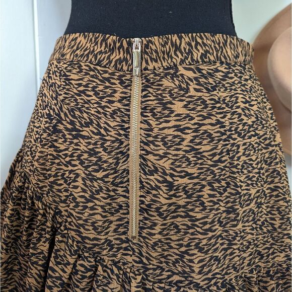 Ted Baker Animal Tiger Print Ruffle Skirt 6 Boho Glam Rock Whimsigoth Rebel Punk - Picture 9 of 15